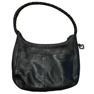 Brighton Hobo Bag Barbados Zip Top Brown Pebbled Leather Purse 4 Pockets Tote